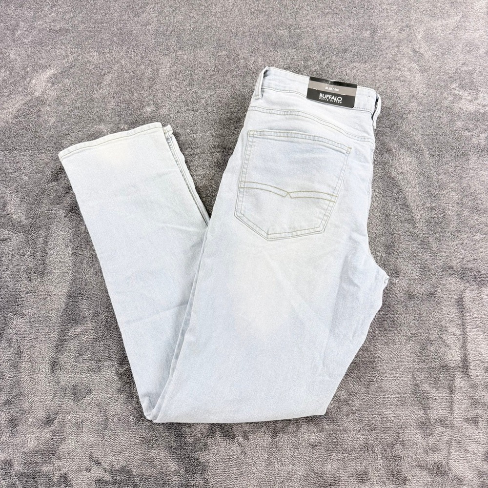 Buffalo David Bitton Mens Ash Slim Light Wash Denim Jeans 34x32 Stretch Blue NWT